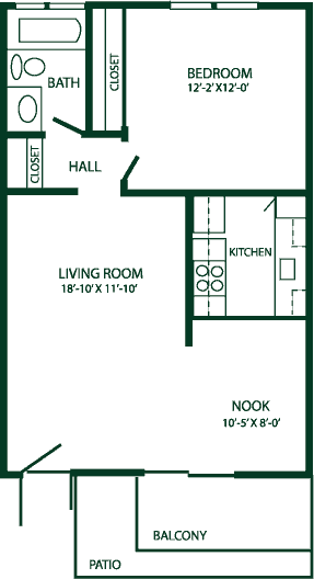 1 bedroom floorplan